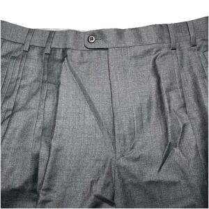 Zanella Jesse Dress Pants 34 (34x31 Cuffed) Loro Piana Tasmanian Quad Pleat Gray